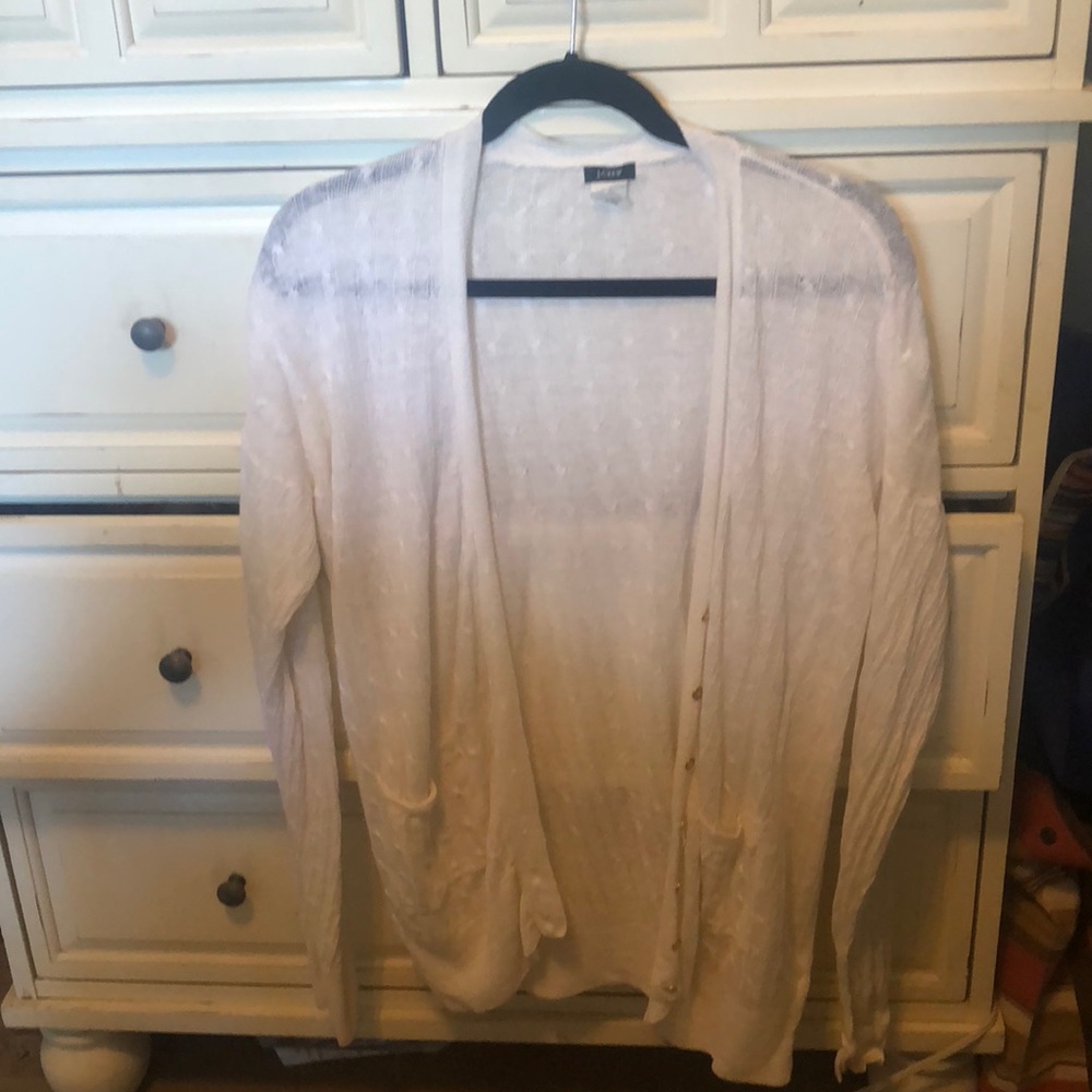 JCrew Cable Knit Button-up Sweater